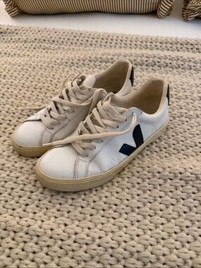 Classic Veja White Leather Sneakers